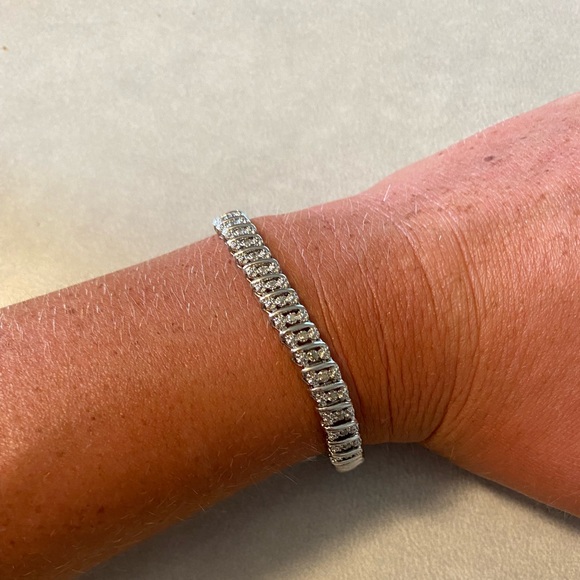 NEW!!! Sterling Silver Diamond Bracelet - Picture 6 of 6